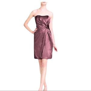 David’s Bridal Short Charmeuse Dress, Rosewood, 12, bridesmaid, cocktail
